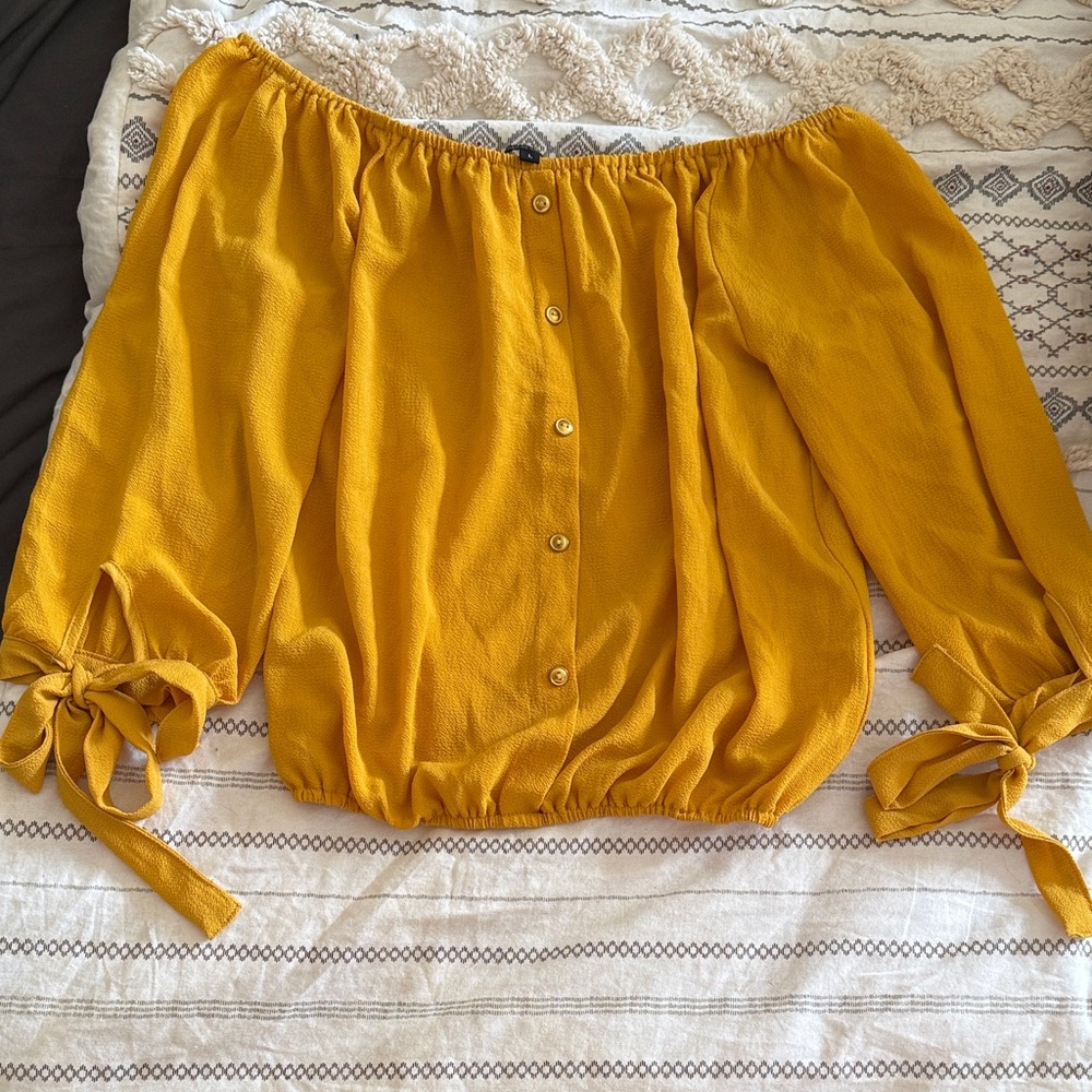 Papermoon Mustard Off-Shoulder Blouse